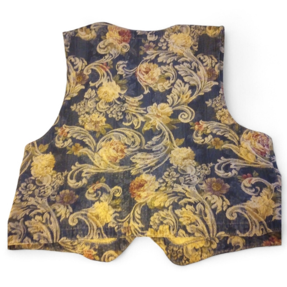 Orvis Vintage Floral Tapestry Vest Size XL EUC Made In The USA P2P 23 In - Picture 3 of 7